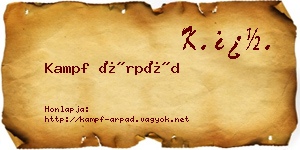 Kampf Árpád névjegykártya